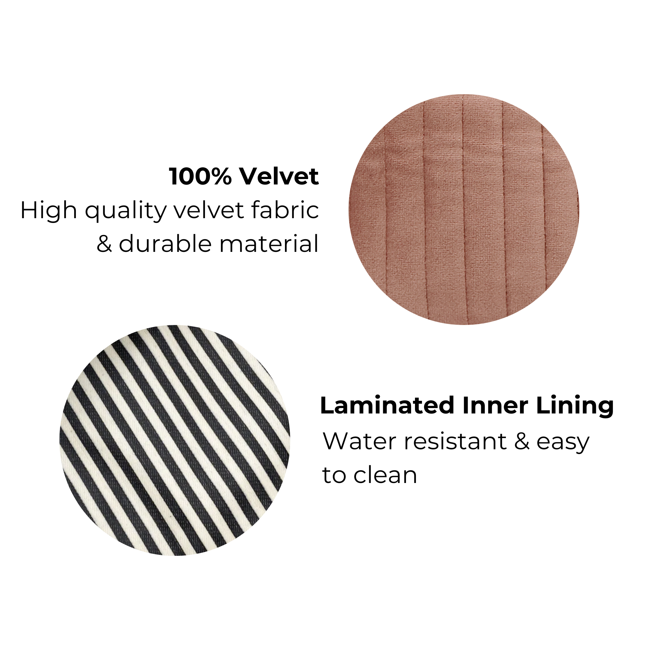 My Makeup Pouch, Coated Lining, Quilted Pink Velvet