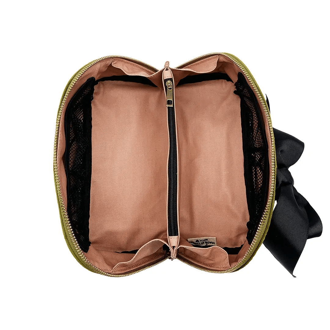 Bag-All | Makeup & Toiletry Bag | Accordion Green Velvet