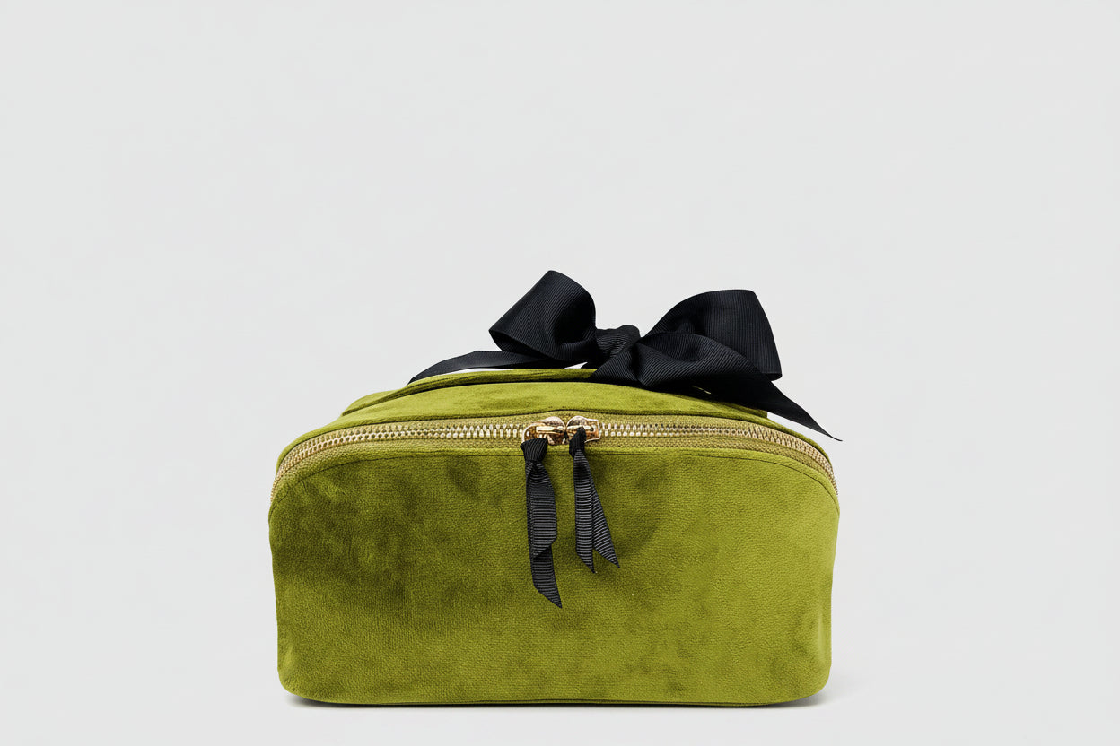 Bag-All | Makeup & Toiletry Bag | Accordion Green Velvet