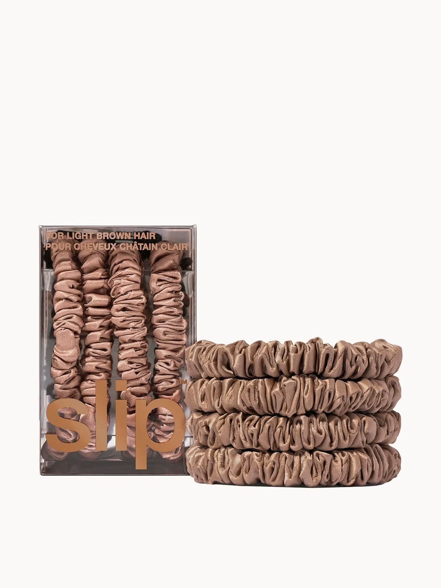 Slip | Light Brown Scrunchies | Set of 4